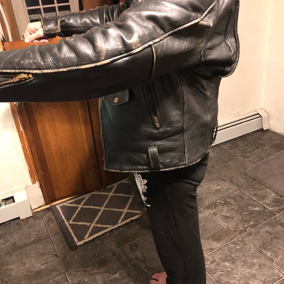 1980’s heavy leather biker jacket - Picture 7 of 8